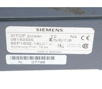 SIEMENS 6EP1632-1ALO1 6EP16321ALO1 08143335 SITOP POWER 