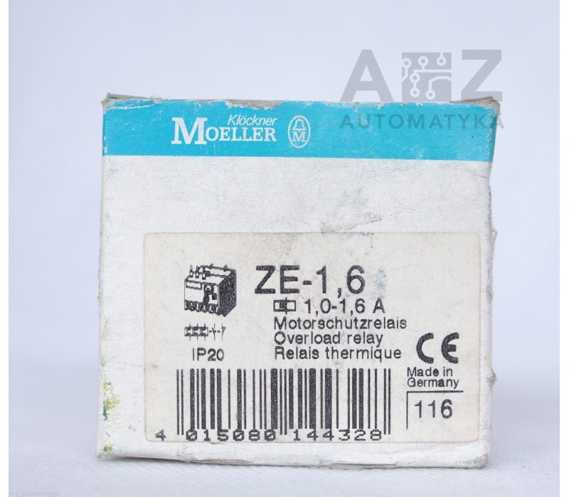 MOELLER ZE-1,6 ZE-1.6 ZE1.6 OVERLOAD RELAY ! NEW !