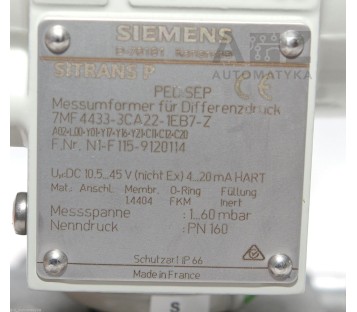 SIEMENS SITRANS P 7MF4433-3CA22-1EB7-Z 7MF44333CA221EB7Z ! NEW !