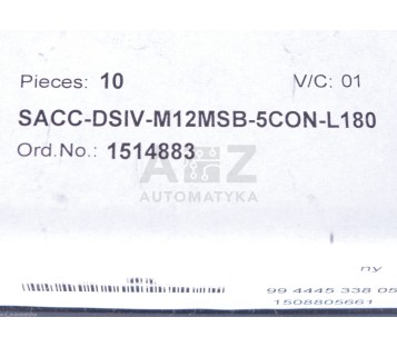 PHOENIX CONTACT SACC-DSIV-M12MSB-5CON-L180  1514883 ! 10PCS ! NEW!