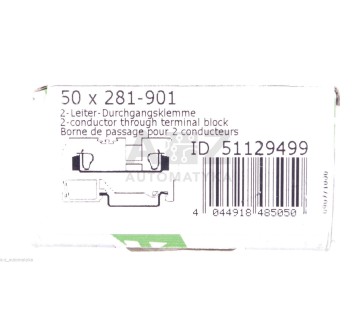 WAGO 281-901 281901 51129499 2-conductor through terminal block !50PCS  ! NEW!