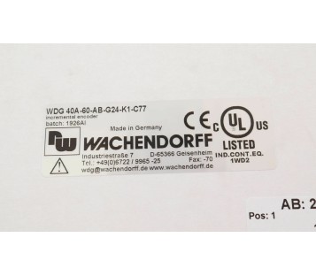 WACHENDORFF WDG40A-60-AB-G24-K1-C77 WDG40A60ABG24K1C77 ! NEW !
