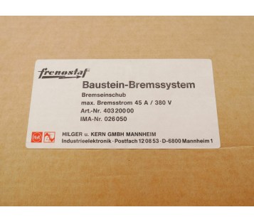 FRENOSTAT 40320000 026050 HILGER KERN BAUSTEIN-BREMSSYSTEM ! NEW !