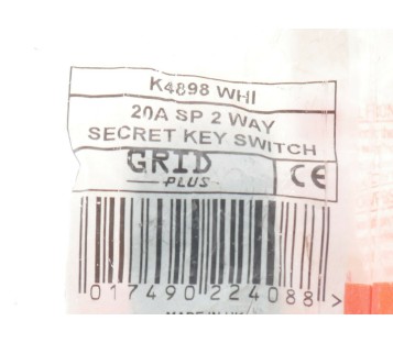 MK K4898 WHI 20A SP 2 WAY SECRET KEY SWITCH ! NEW ! 