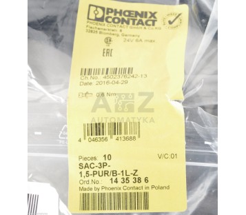 PHOENIX CONTACT SAC-3P-1,5-PUR/B-1L-Z SAC3P15PURB1LZ 1435386 ! 10PCS ! NEW !