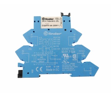 FINDER 93.51.7.024 + 34.51.7.024.5010 24V 6A 250V 93517024 + 345170245010