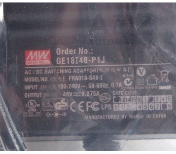 MW MEAN WELL GE18I48P1J  GE18I48-P1J FRA018-S48-I Power Supply 48V 0.375 ! NEW !