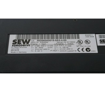 SEW MDS60A0015-5A3-4-00 MDS60A00155A3400 8264988