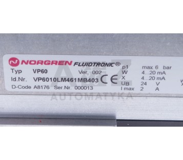 NORGREN FLUIDTRONIC VP60 VP6010LM461MB403 A8176 ! NEW !