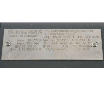 SIEMENS 1FT5072-0AF71-2-Z  1FT50720AF712Z  