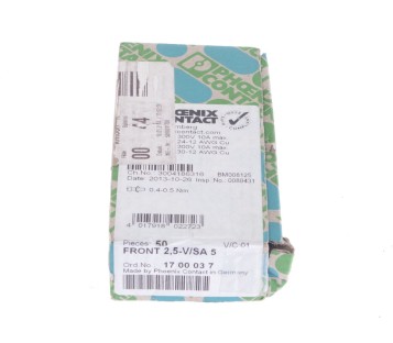  PHOENIX CONTACT FRONT 2,5-V/SA 5 1700037 PCB terminal block CO  ! 50PCS ! NEW !