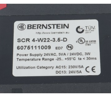 BERNSTEIN SCR 4-W22-3.5-D SCR4W2235D 6075111009 