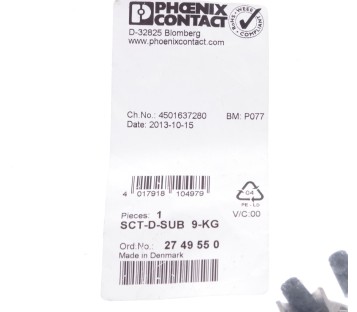 PHOENIX CONTACT SCT-D-SUB 9-KG SCT-D-SUB9-KG  SCTDSUB9KG 2749550 ! NEW !