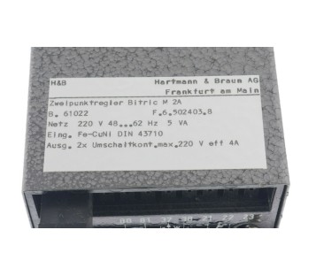 HARTMANN & BRAUN B.61022 F.6.502403.8 