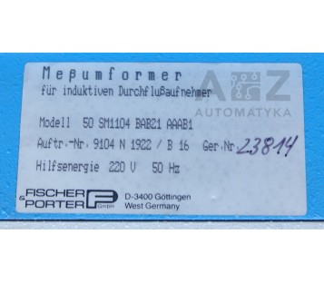 FISCHER PORTER MESUMFORMER 50 SM1104 BAB21 AAAB1 9104N1922 50SM1104BAB21AAAB1