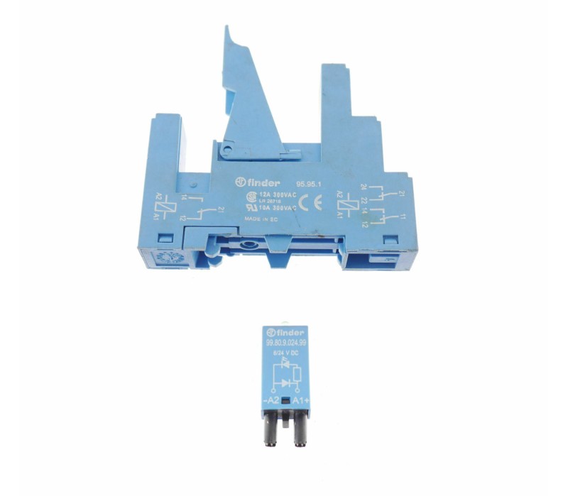 FINDER 95.95.1  95951 12A 300VAC + FINDER 99.80.9.024.99 6/24 VDC 9980902499