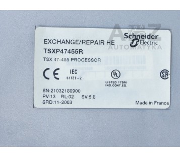 TELEMECANIQUE SCHNEIDER ELECTRIC TSXP47455R PROCESSOR TSXP 47 40 