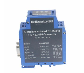 B&B ELECTRONICS 485LDRC9 OPTICALLY ISOLATED RS-232 TO RS-422/485 CONVERTER