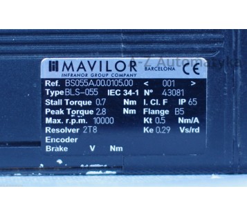 MAVILOR BS055A.00.0105.00 BLS-055 + APEX DYNAMICS GEAR HEAD PE050 010:1