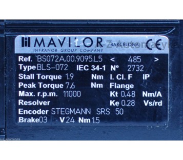 MAVILOR BS072A.00.9095.L5 BLS-072 + STEGMANN ENCODER SRS 50 + BRAKE