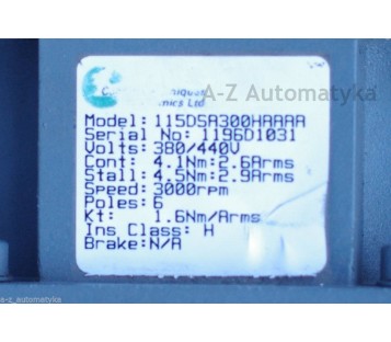 CONTROL TECHNIQUES DUTYMAX DS 115DSA300HAAAA + ENCODER 58AA-A-18AC2DAU-1024