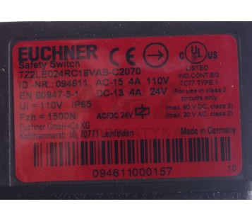 EUCHNER TZ2LE024RC18VAB-C2070  TZ2LE024RC18VABC2070 094611 ! NEW !