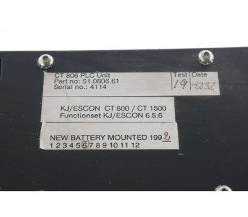 KJ MASKINFFABRIKEN A/S CT 806 PLC UNIT 51.0806.61 CT806