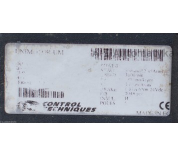 CONTROL TECHNIQUES UNIMOTOR UM 3,9Nm 3000rpm F/B 2048ppm POLES: 6