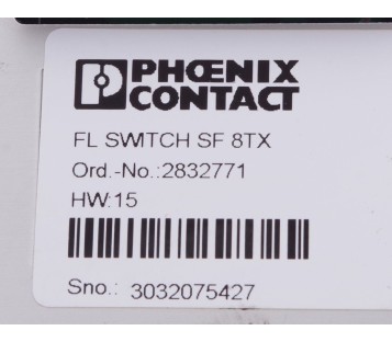 PHOENIX CONTACT FL SWITCH SF 8TX FLSWITCHSF8TX 2832771 