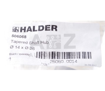 HALDER 506068 TAPERED SHAFT HUB 14X26mm ! NEW !