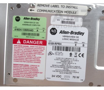 ALLEN BRADLEY VERSAVIEW CE 1250H CE 1250 6189-RDB12C 6189RDB12C C A 6182H-12BRH4
