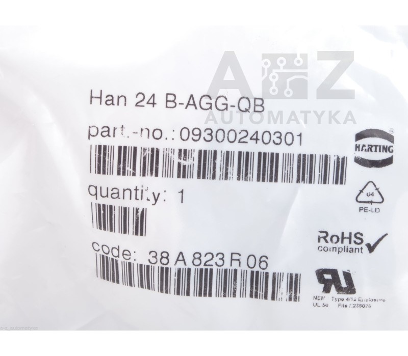 HARTING 24 B-AGG-QB 09300240301 + 09300241520 Han 24B-gs ! NEW!