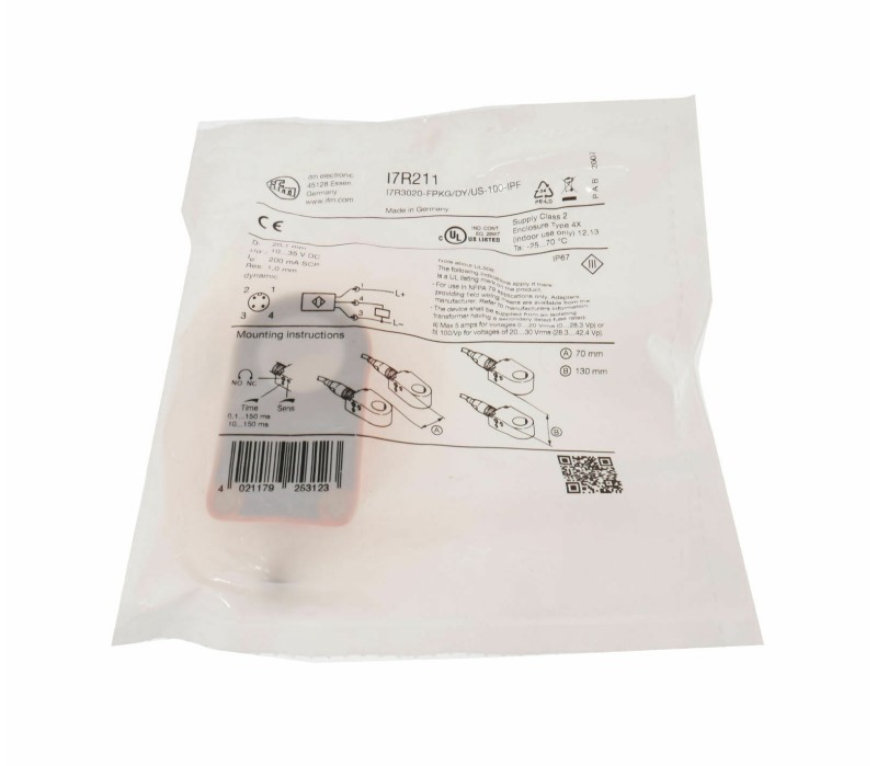 IFM I7R211 I7R3020-FPKG/DY/US-100-IPF Inductive ring sensor ! NEW !