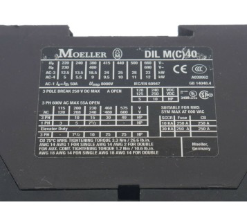 MOELLER DIL M (C) 40 + 22 DIL M 22DILM 