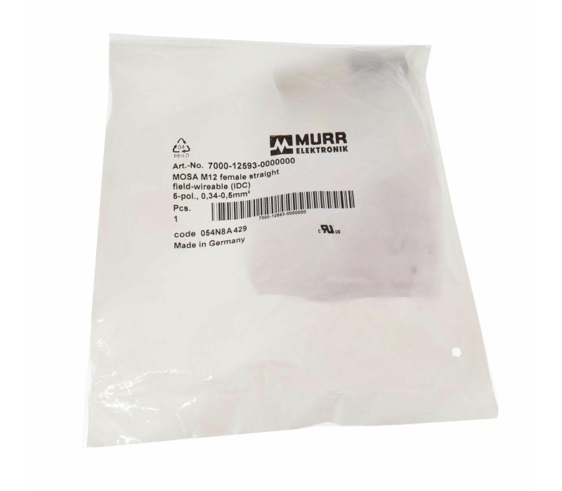 MURR M12 7000-12593-0000000 M12 5PIN FEMALE PLUG Slimline ! NEW !