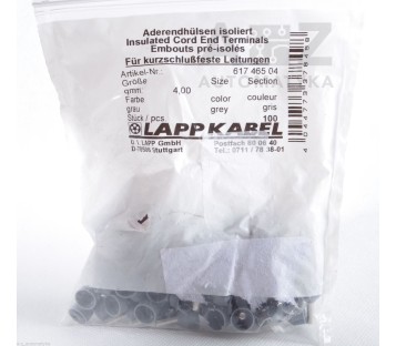 LAPP KABEL 61746504  4mm² 19.5mm INSULATED CORD END TERMINALS 200PCS ! NEW !