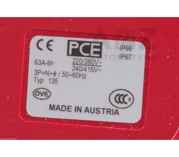 PCE 135 63A-6H 63A6H 220/380V 240/415V ! NEW !