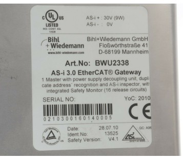 BIHL + WIEDEMANN BWU2338 AS-I 3.0 ETHERCAT 