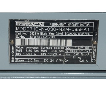 REXROTH INDRAMAT MDD071C-N-030-N2M-095PA1 PART 262319