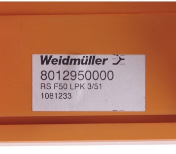 WEIDMULLER 8012950000 RS F50 LPK 3/51 RSF50LPK351 