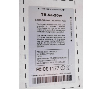 TRANZEO TR-5A-20W 5.8 GHz TR5A20W Wireless outdoor Access Point ! NEW !