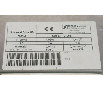 BERGES 7003-0 UD7003-0 UNIVERSAL DRIVE UD 