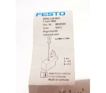 FESTO 8031533 VUVG-L18-B52-T-G14-1R8L  VUVGL18B52TG141R8L  ! NEW !