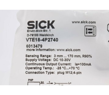 SICK VTE18-4P2740 VTE184P2740 6013479  ! New !