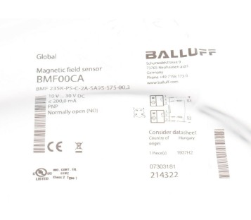 BALLUFF BMF00CA BMFF 235K-PS-C-2A-SA95-S75-00,3 ! NEW ! 