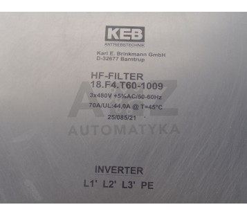 KEB HF-FILTER 18.F4.T60-1009 18F4T601009 