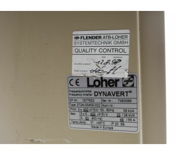 LOHER DYNAVERT 2T2A-03400-022 2T2A03400022 