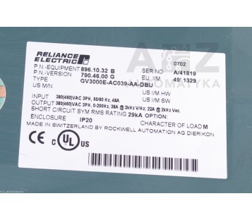 RELIANCE ELECTRIC  GV3000/SE GV3000SE  GV3000E-AC039-AA-DBU GV3000EAC039AADBU