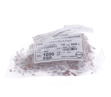 WELTRON ELEKTRONIK CERAMIC DISC CAPACITOR 439050 TCH2H100J-L515B 10pF 500V ! NEW