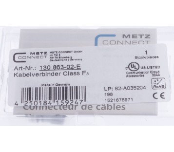 METZ CONNECT 130 863-02-E 13086302E Adapter 13 ! NEW